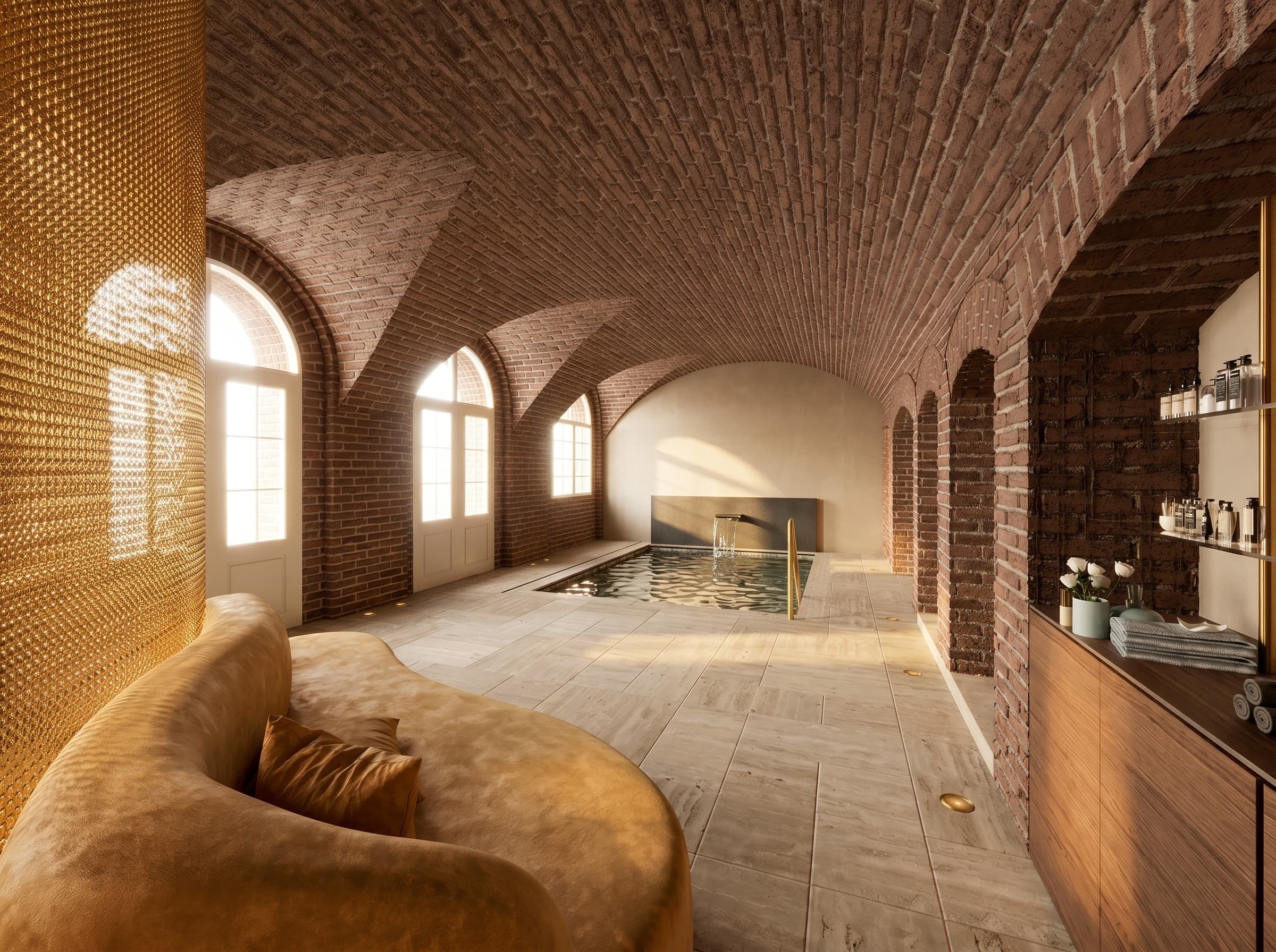 Espace bien-être sous voûtes — Château Normand